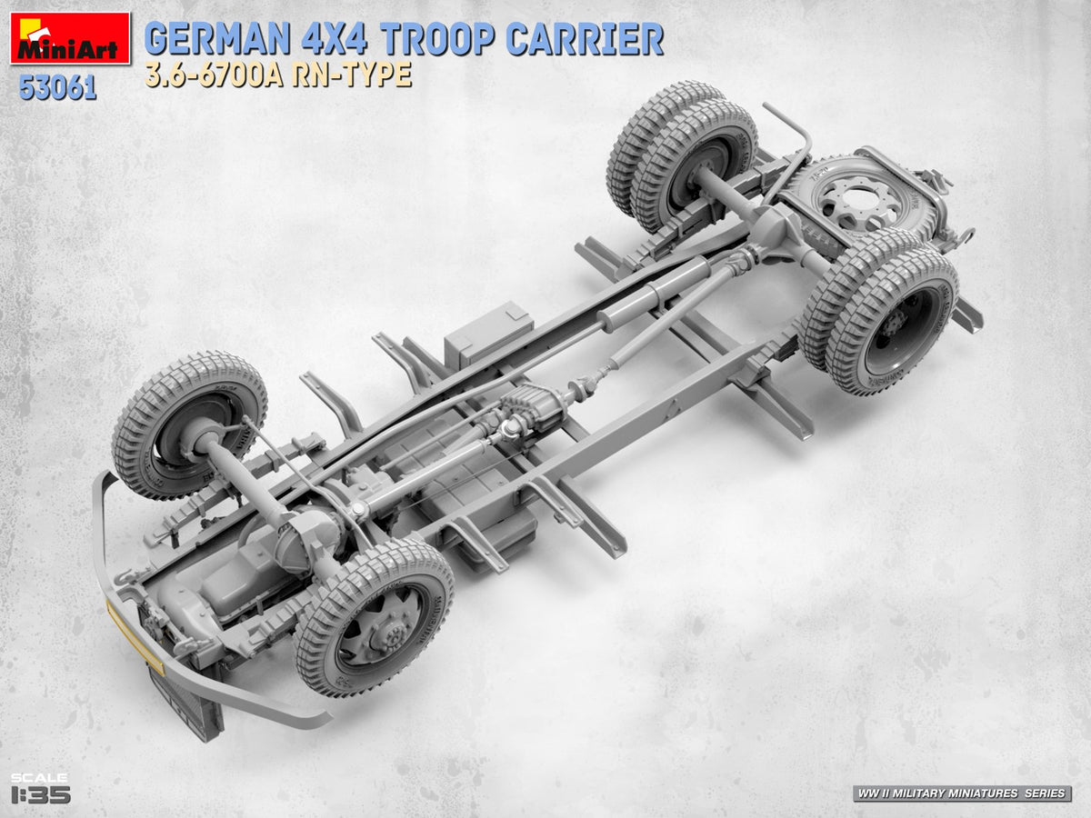 MiniArt 53061 GERMAN 4X4 TROOP CARRIER 3.6-6700A RN-TYPE 1/35 – immagine 9