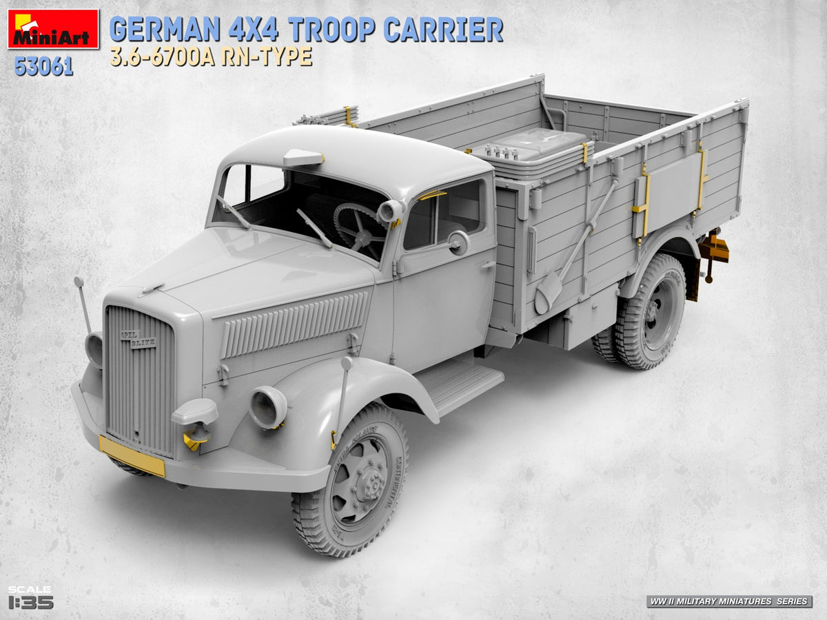 MiniArt 53061 GERMAN 4X4 TROOP CARRIER 3.6-6700A RN-TYPE 1/35 – immagine 10