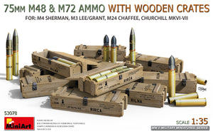 MiniArt 53078 75 mm M48 &amp;amp; M72 Ammo w/Wooden Crates 1/35