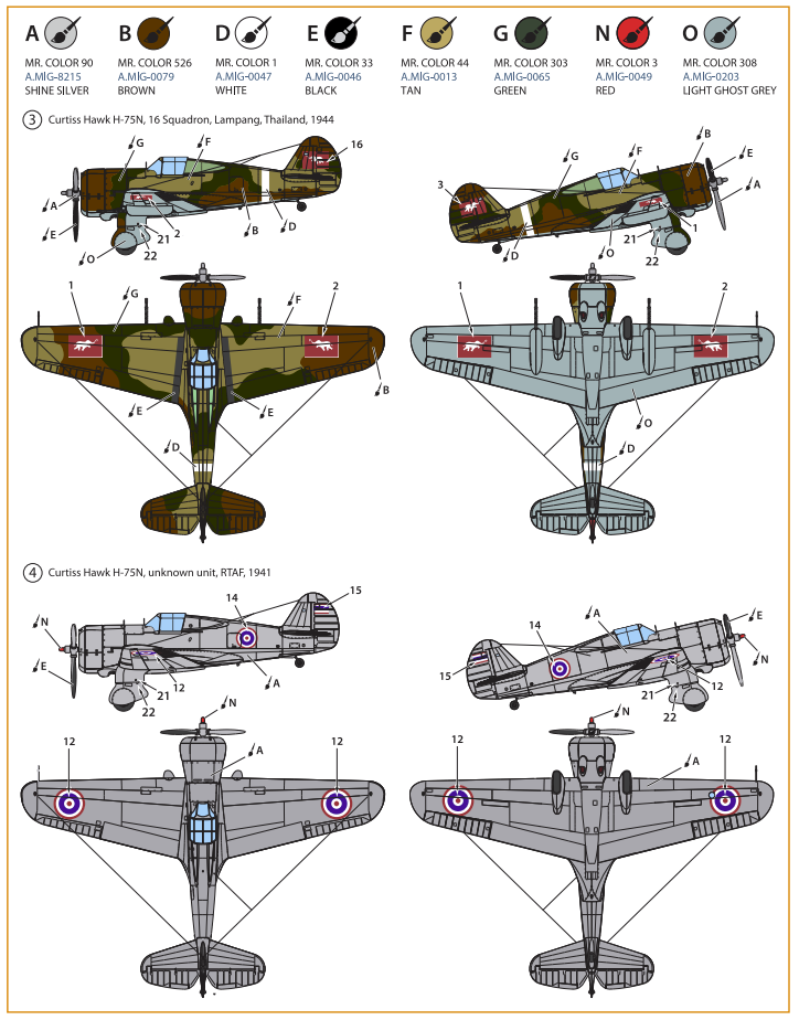 Clear Prop! CP72022 H-75N Hawk STARTER KIT 1/72 – immagine 8