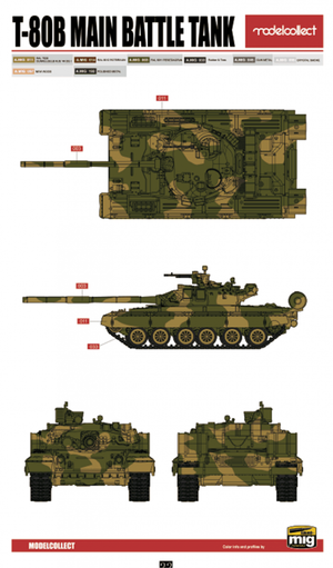 Modelcollect UA72193 Soviet T-80 Main Battle Tank 1970S-1990S N in1 1/72 – immagine 25