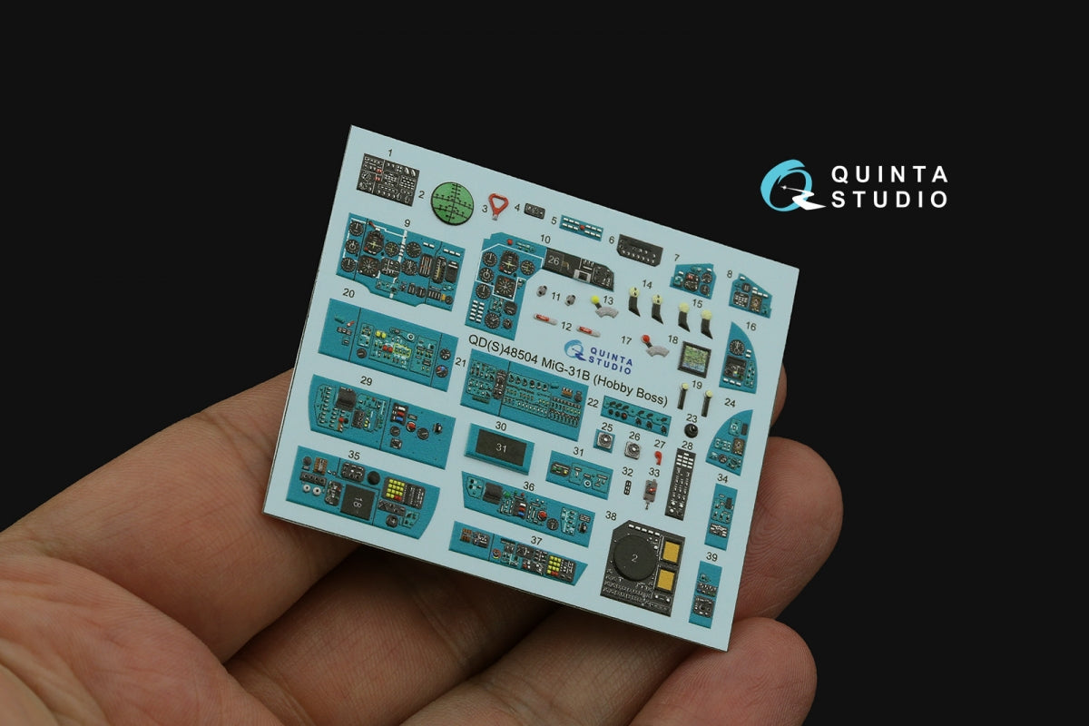 Intérieur imprimé en 3D et coloré sur papier décalcomanie Quinta Studio QD48504 MiG-31B (Hobby Boss) 1/48 – image 4