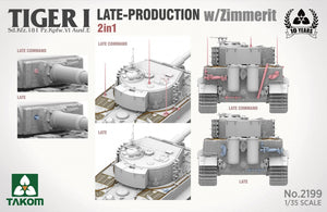 Takom 2199 Tiger I Late Production w/zimmerit Sd.Kfz. 181 Pz.Kpfw. VI Ausf. E (Late/Late Command) 1/35 – Bild 3