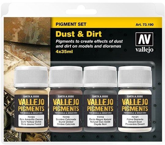 Vallejo 73190 Pigment Set Dust &amp; Dirt 4x35ml