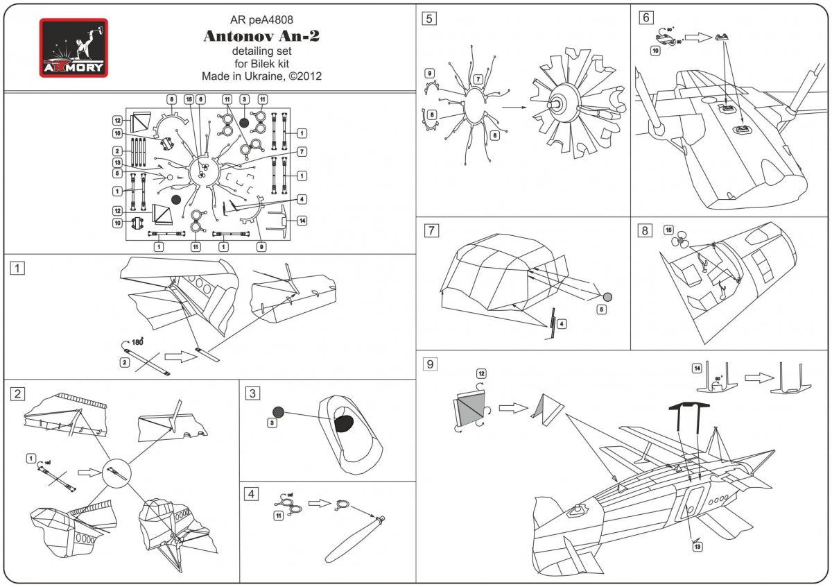 Armory Models peA4808 Antonov An-2 Colt superdetailing set 1/48 – imagen 2