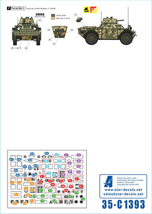 Star Decals 35-C1393 Aden Emergency 1963-67. British Ferret Mk 2 Scout Cars 1/35 – immagine 3