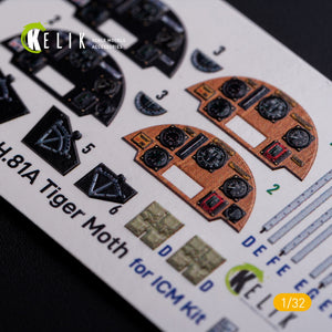 KELIK K32021 DH.81A Tiger Moth - Interior 3D Decal for ICM kit 1/32 – Bild 6