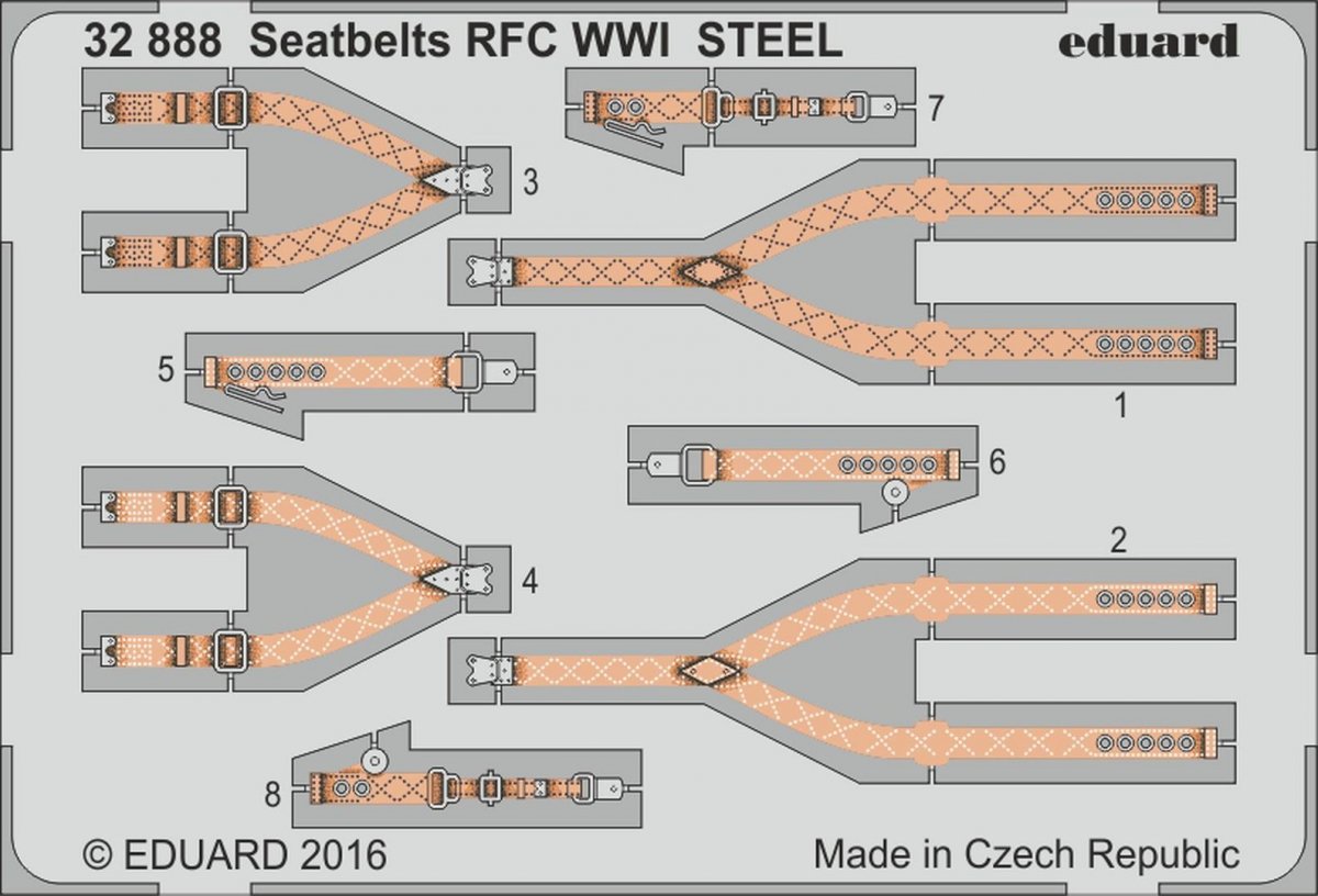 Eduard 32888 Seatbelts RFC WWI STEEL 1/32