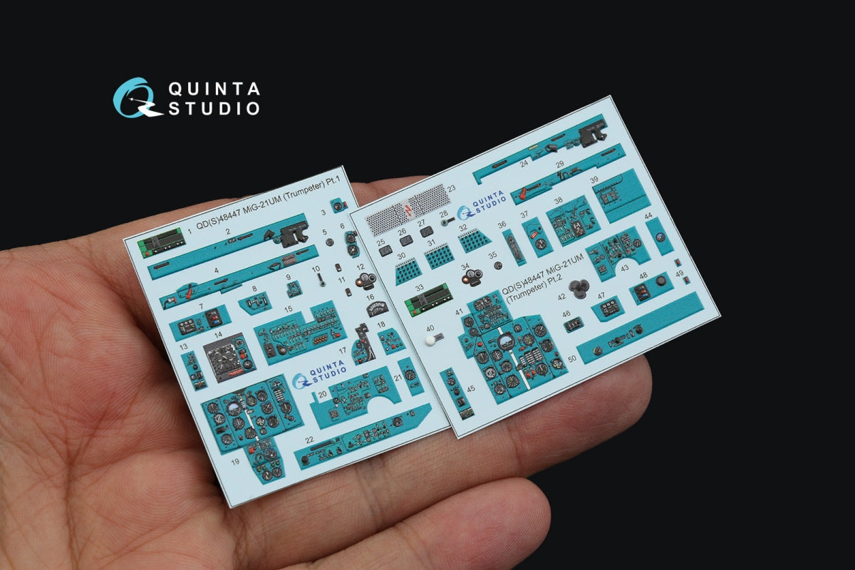 Quinta Studio QDS-48447 MiG-21UM 3D-Printed coloured Interior on decal paper (Trumpeter) (Small version) 1/48 – immagine 3