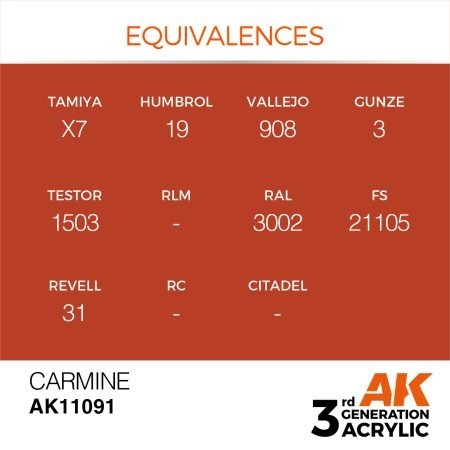 AK Interactive AK11091 CARMINE – STANDARD 17ml – image 3