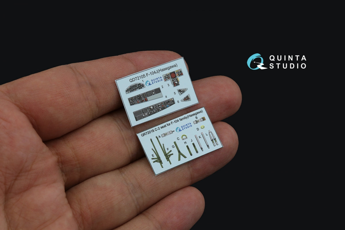 Quinta Studio QD72105 F-104J 3D-Printed &amp;amp; coloured Interior on decal paper (Hasegawa) 1/72 – immagine 5