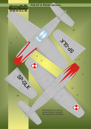 ModelMaker Decals D48019 Yak-23 in Polish service 1/48 – imagen 3