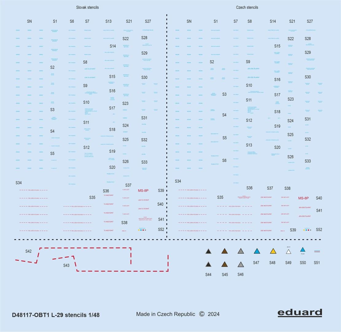 Eduard D48117 L-29 stencils EDUARD, AMK 1/48