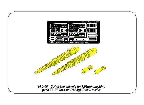 Aber 16L-06 Zestaw dwóch luf ZB 37 do czołgu Pz 38(t) / Set of two barrels ZB 37 for Panzer 38(t) 1/16 – immagine 13