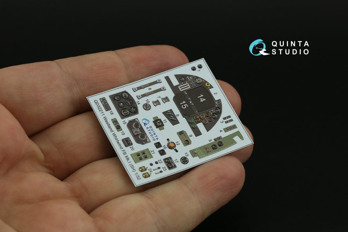 Quinta Studio QD32211 Westland Whirlwind FB Mk.I 3D-Printed &amp;amp; coloured Interior on decal paper (Special Hobby) 1/32 – zdjęcie 4
