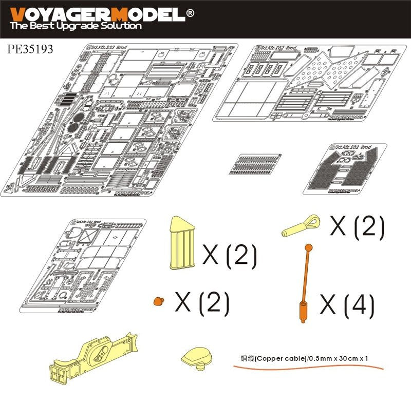 Voyager Model PE35193 WWII German Sd.Kfz.232 8 ROD early version for TAMIYA Kit 1/35 – zdjęcie 2