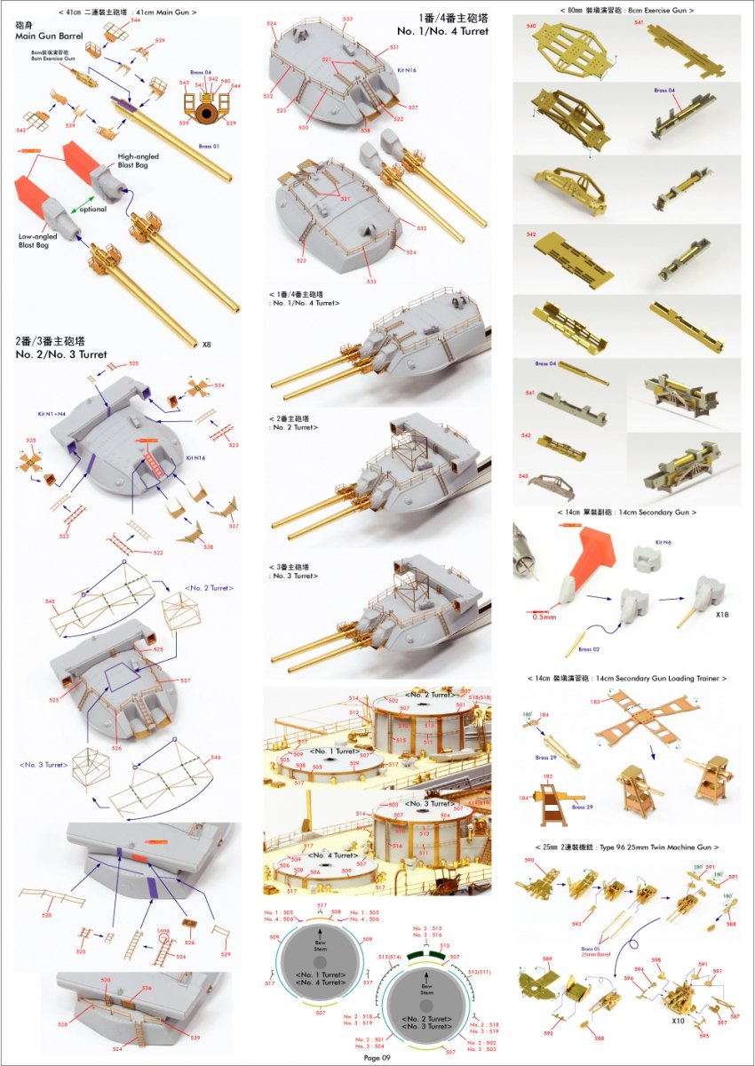 Pontos 35029F1 IJN NAGATO 1941 Detail Up Set 1/350 – zdjęcie 20