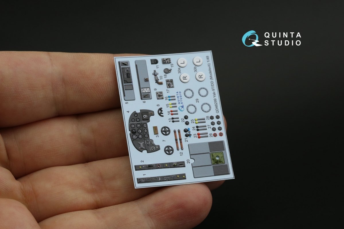 Quinta Studio QD48299 Yak-9T/DD 3D-Printed &amp;amp; coloured Interior on decal paper (Modelsvit) 1/48 – immagine 5