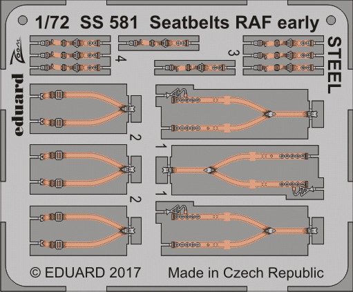Eduard SS581 Seatbelts RAF early STEEL 1/72