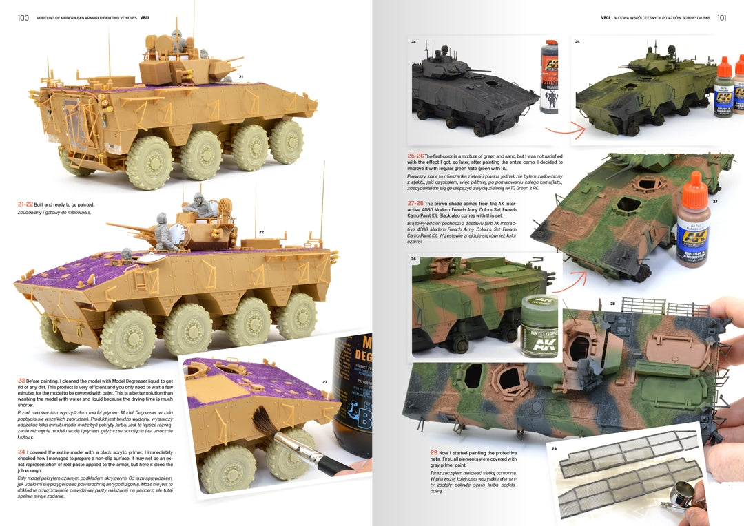 AK Interactive AK130017 MODELING MODERN ARMORED FIGHTING 8X8 VEHICLES (PL/EN) – Bild 4