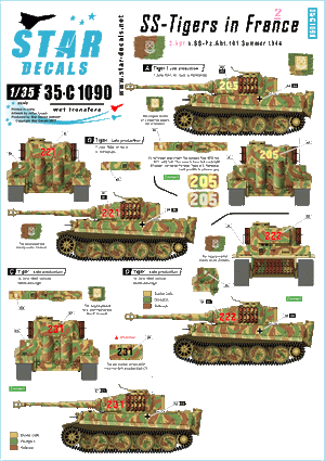Star Decals 35-C1090 SS-Tigers in France # 2 1/35