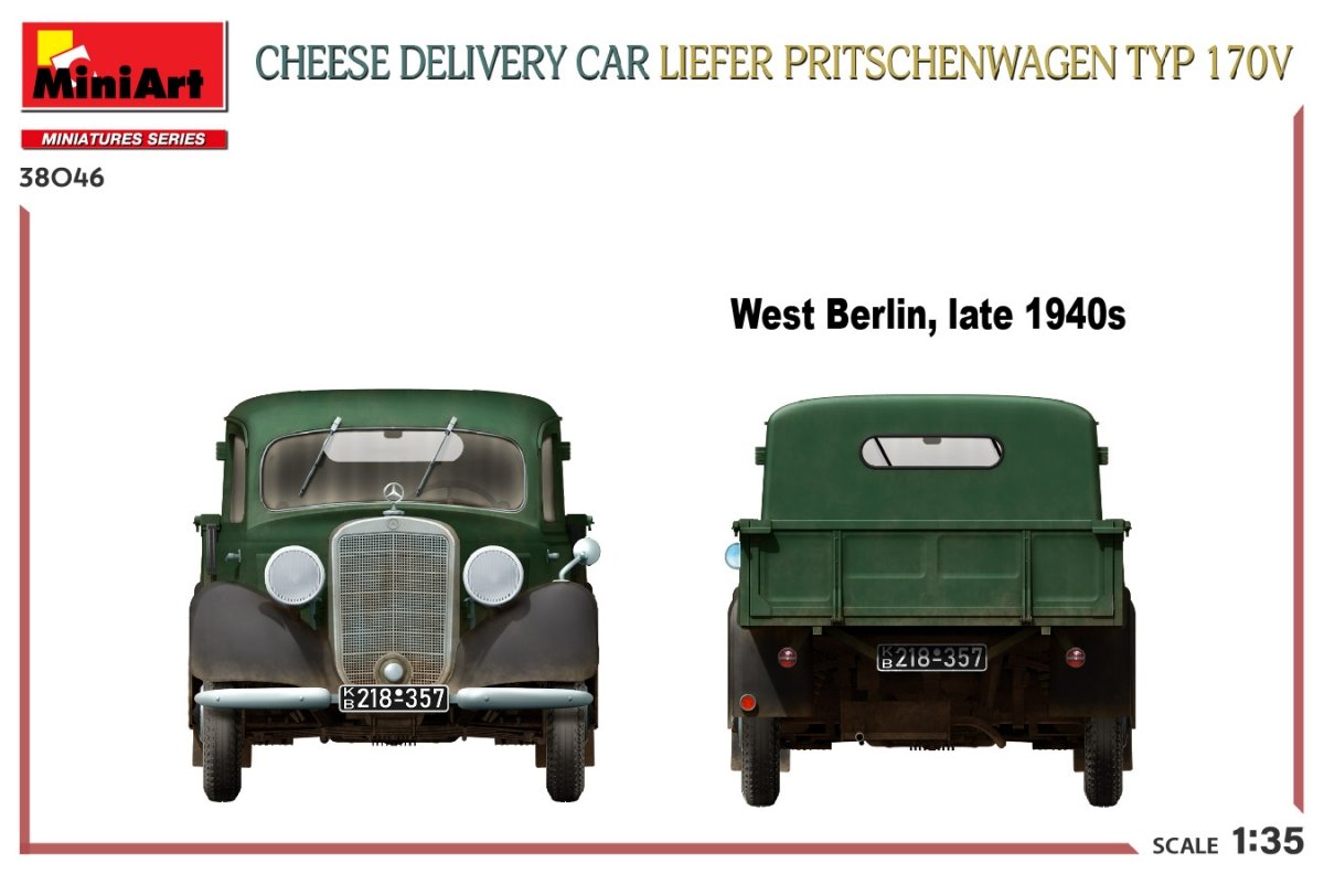 MiniArt 38046 CHEESE DELIVERY CAR LIEFER PRITSCHENWAGEN TYP 170V 1/35 – immagine 3
