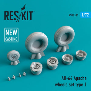 RESKIT RS72-0081 AH-64 « APACHE » JEU DE ROUES TYPE 1 1/72