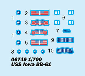 Trumpeter 06749 USS Iowa BB-61 1/700 – imagen 4