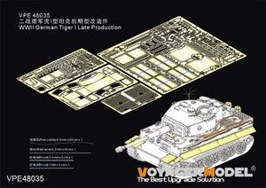 Maquette Voyager VPE48035 Char Tiger I allemand de la Seconde Guerre mondiale, production tardive, pour Tamiya 32575, échelle 1/48