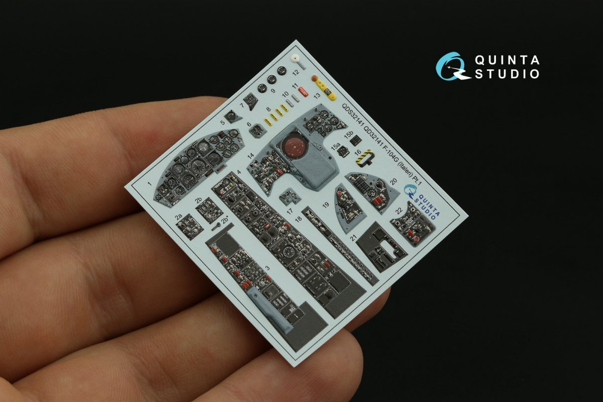 Quinta Studio QDS-32141 F-104G 3D-Printed &amp;amp; coloured Interior on decal paper (Italeri) (small version) 1/32 – Bild 6