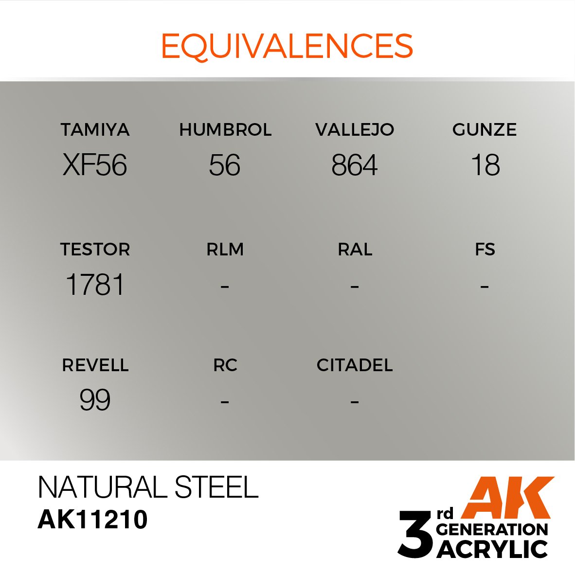 AK Interactive AK11210 NATURAL STEEL – METALLIC 17ml – immagine 3