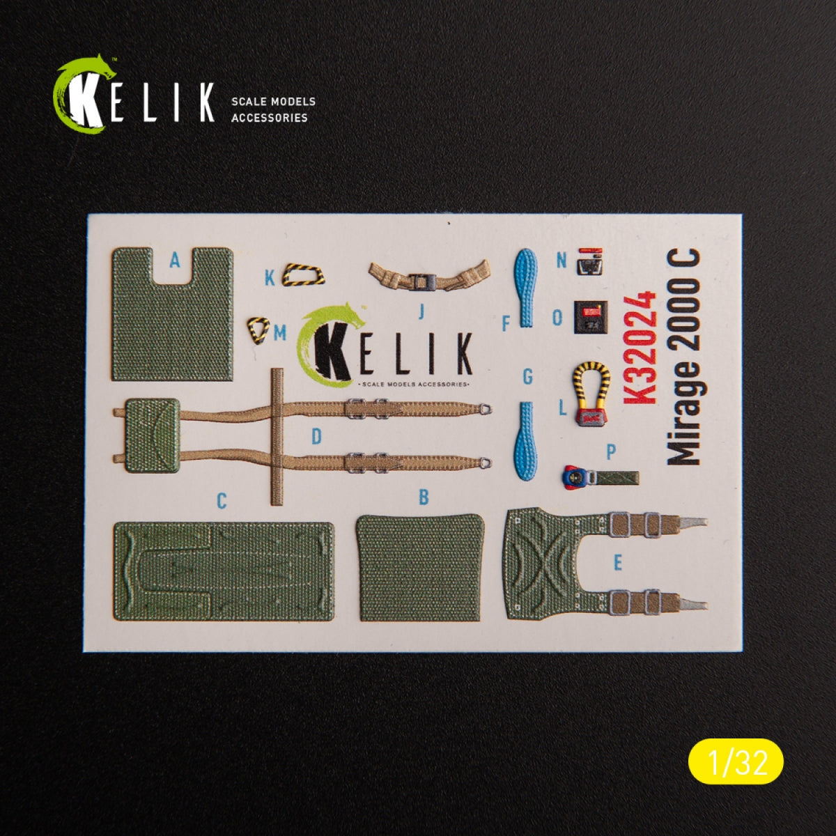 KELIK K32024 Mirage 2000C - interior 3D decals for Kitty Hawk/Zimi models kit 1/32 – immagine 3