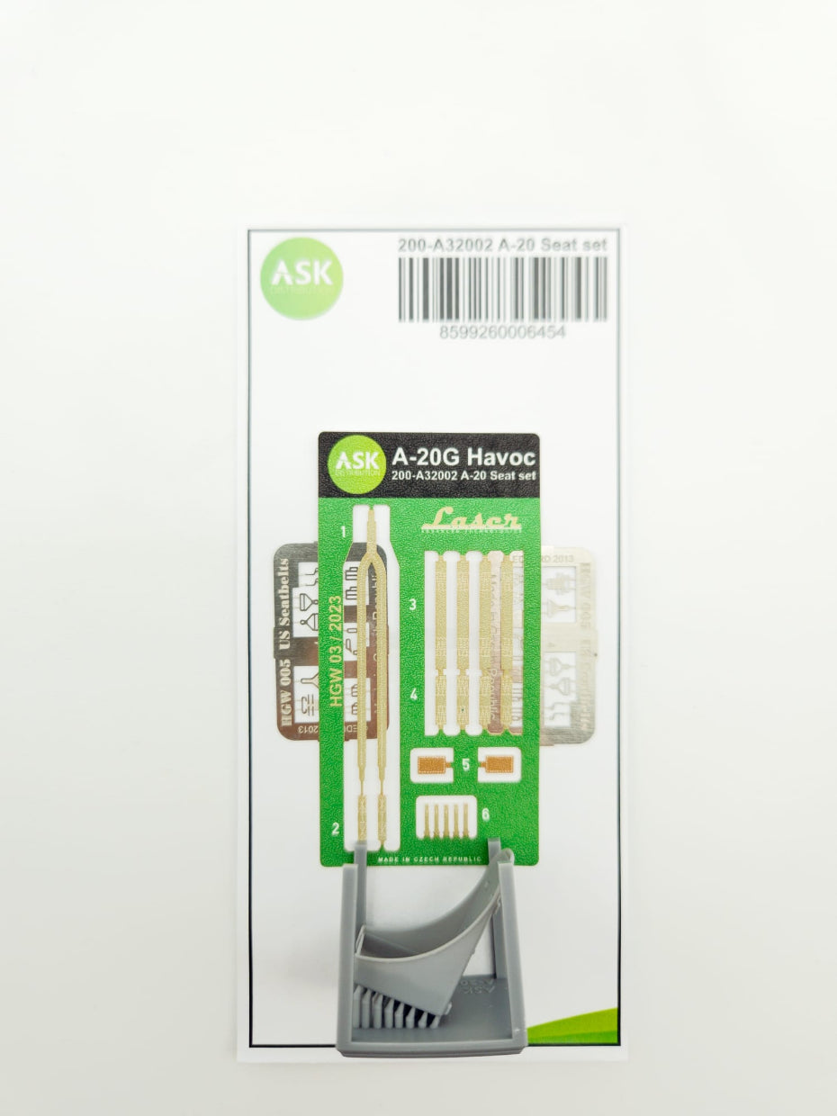 Art Scale Kit A32002 A-20 Havoc - Seat Set - Early Type with Textile Seat Belts and PE Belt Buckles 1/32 – immagine 2