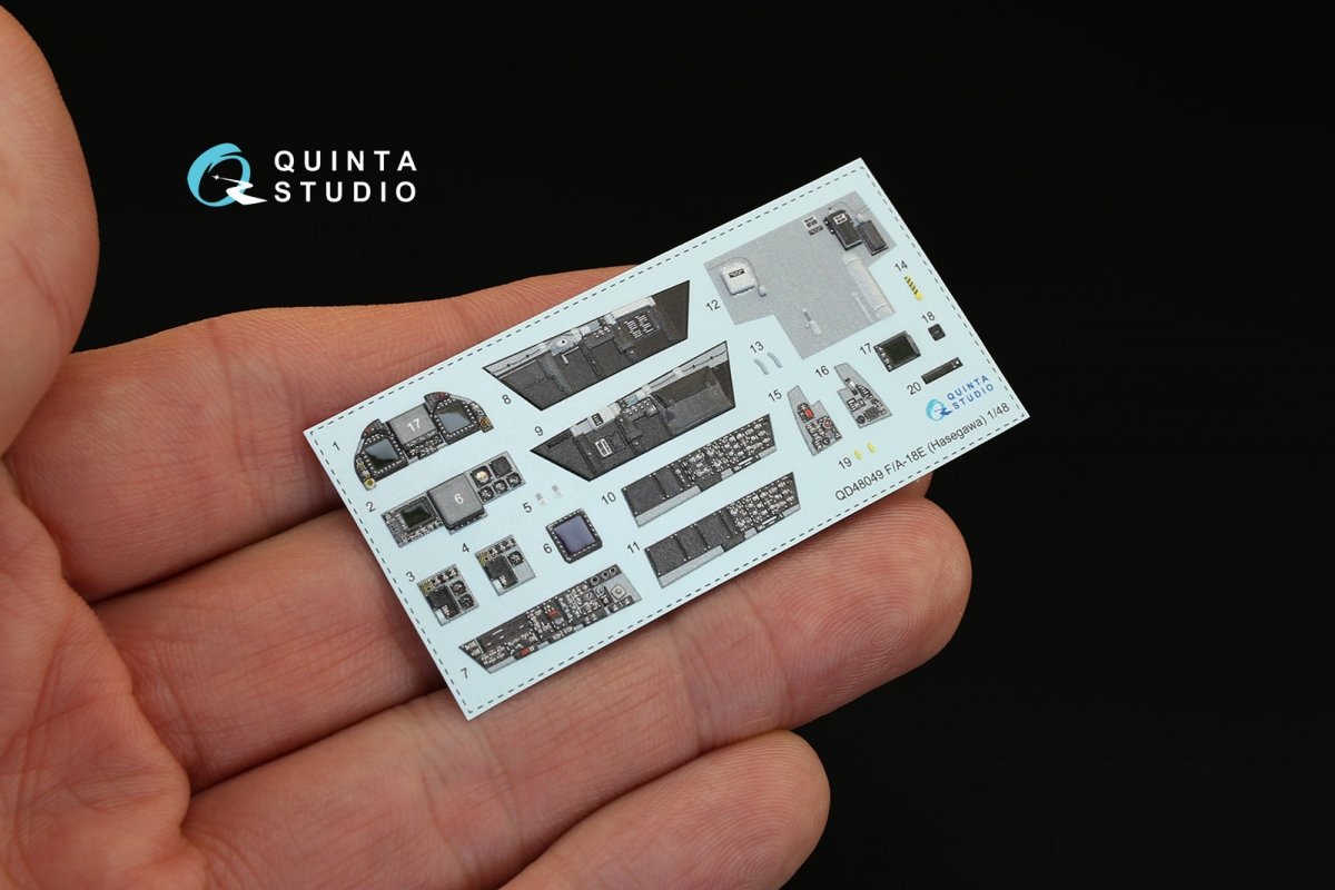 Quinta Studio QD48049 F/A-18E 3D-Printed &amp;amp; coloured Interior on decal paper (for Hasegawa kit) 1/48 – Bild 7
