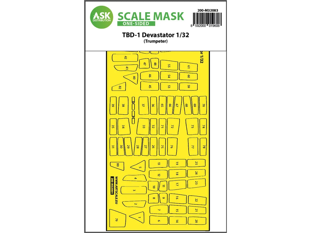 Art Scale Kit M32083 TBD-1 Devastator One-Sided Express Fit Mask for Trumpeter 1/32