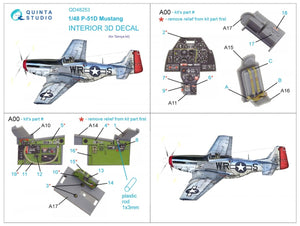 Quinta Studio QD48253 P-51D 3D-Printed &amp;amp; coloured Interior on decal paper ( Tamiya ) 1/48 – immagine 2
