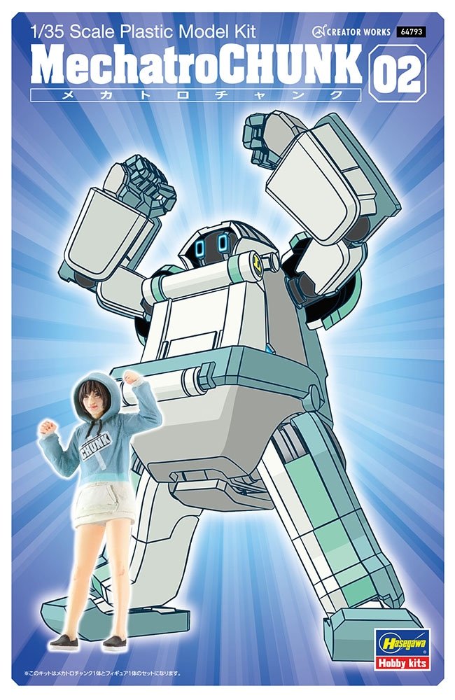 Hasegawa 64793 Creator Works MechatroChunk 02 'Grayish Mint' & Support Girl 1/35