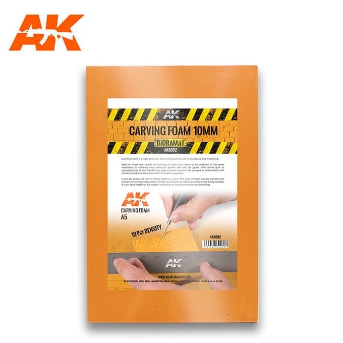 AK Interactive AK8092 CARVING FOAM 10MM A5 SIZE