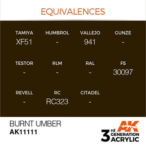 AK Interactive AK11111 BURNT UMBER – STANDARD 17ml – immagine 3
