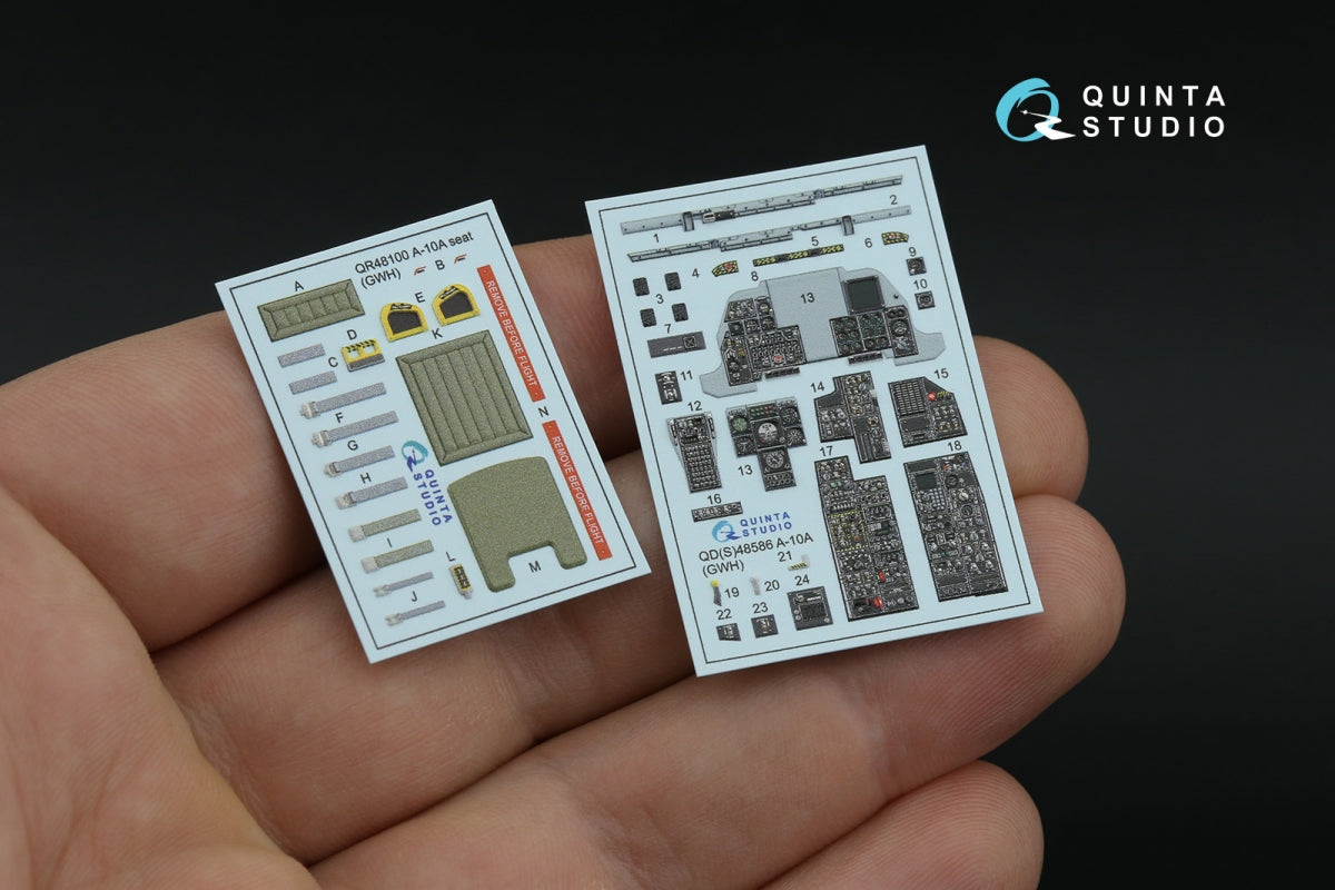 Quinta Studio QD48586 A-10A Warthog 3D-Printed &amp;amp; coloured Interior on decal paper (GWH) 1/48 – immagine 2