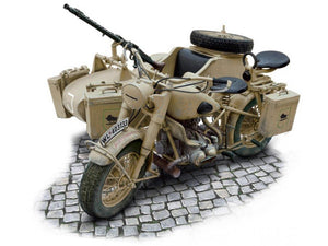 Italeri 7403 German Military Motorcycle with side car 1/9 – zdjęcie 2