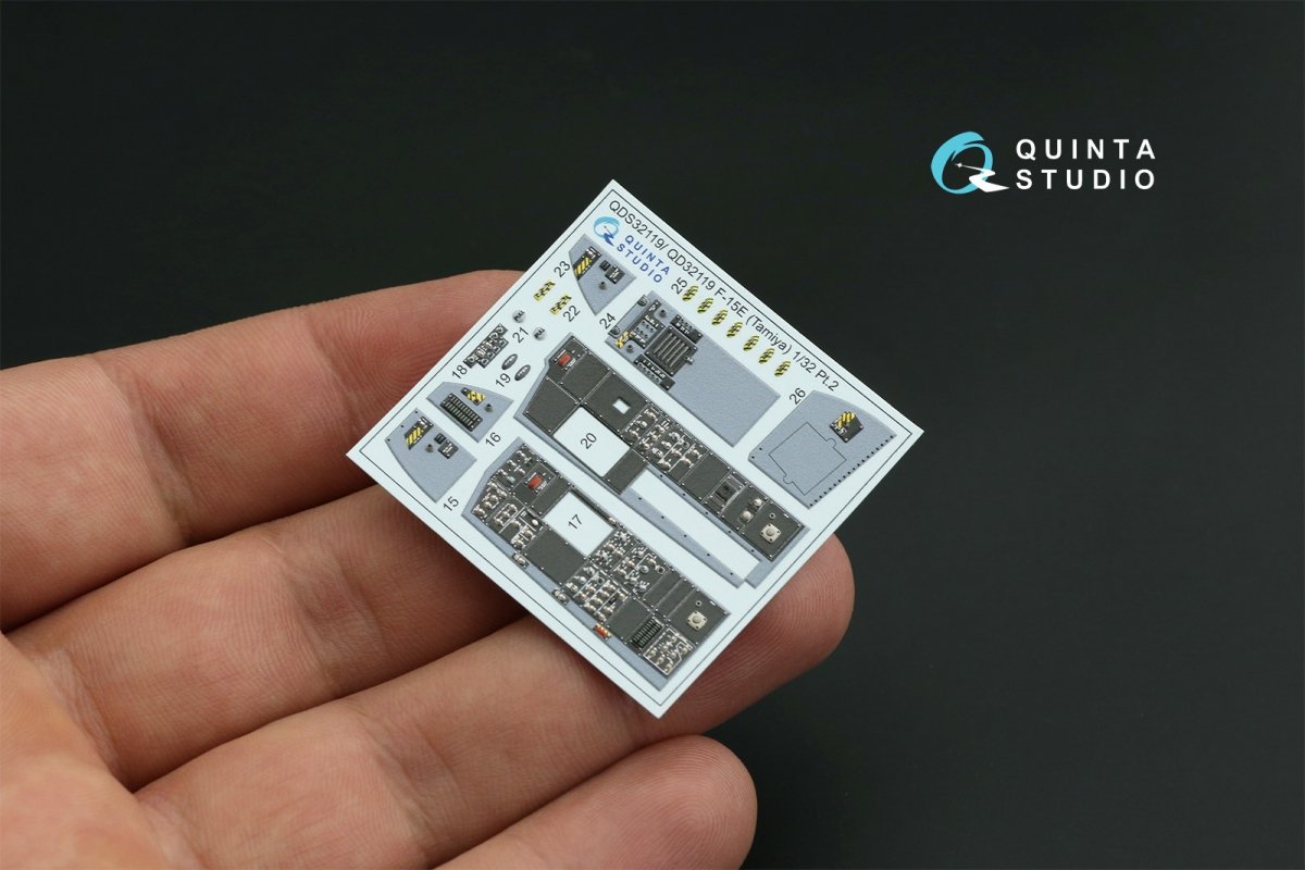 Quinta Studio QDS-32119 F-15E 3D-Printed &amp;amp; coloured Interior on decal paper ( Tamiya ) (small version) 1/32 – immagine 12
