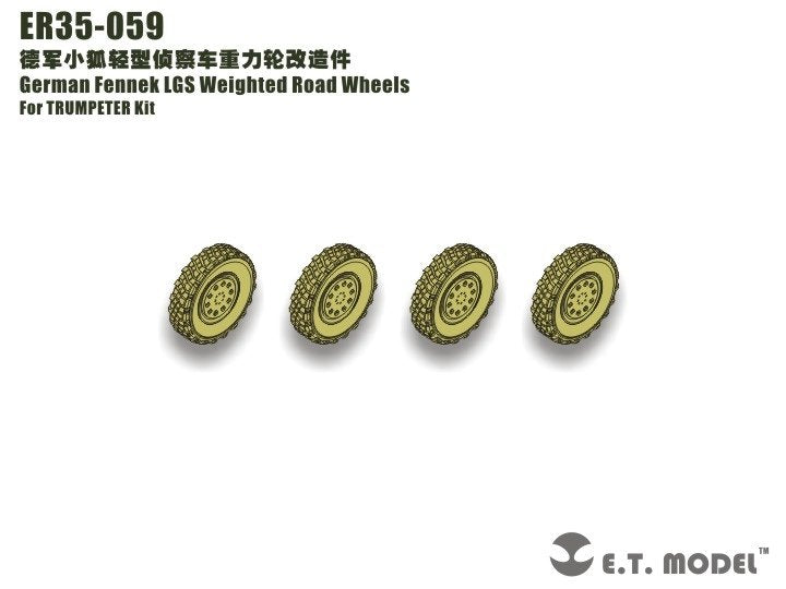 E.T. Model ER35-059 German Fennek LGS Weighted Road Wheels For TRUMPETER 1/35