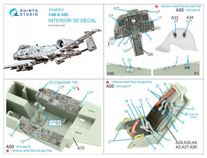 Quinta Studio QD48323 A-10C 3D-Printed &amp;amp; coloured Interior on decal paper (Academy) 1/48 – Bild 2