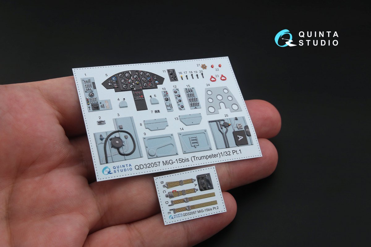 Quinta Studio QD32057 MiG-15bis 3D-Printed &amp;amp; coloured Interior on decal paper (for Trumpeter kit) 1/32 – Bild 3