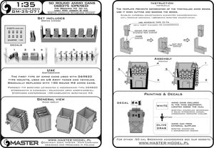 Boîtes de munitions Master GM-35-071 D68375 (50 cartouches) pour fusil Browning M2 .50 - utilisées au début de la Seconde Guerre mondiale (6 pièces) - OUVERTES 1/35 – image 7