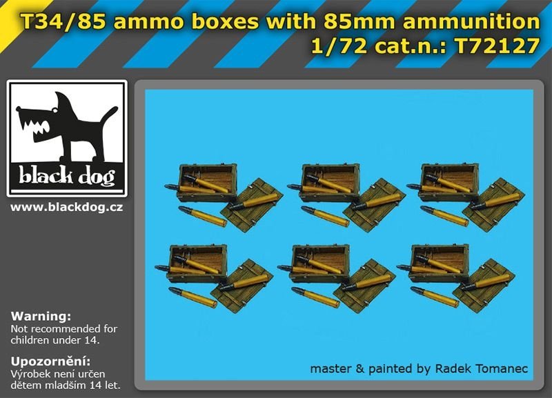 Black Dog T72127 T34/85 ammo boxes with 85 mm ammunition 1/72 – zdjęcie 3