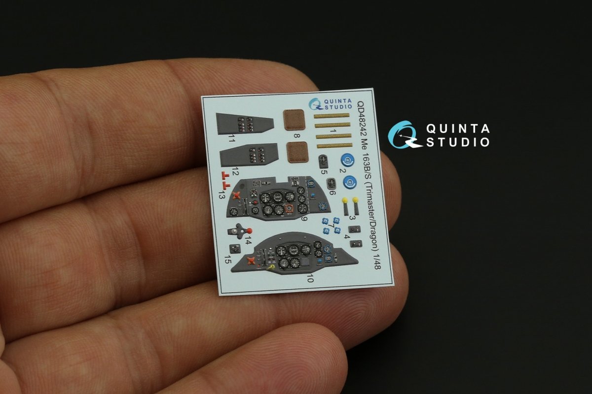 Quinta Studio QD48242 Me 163B/S 3D-Printed &amp;amp; coloured Interior on decal paper (Dragon) 1/48 – imagen 4