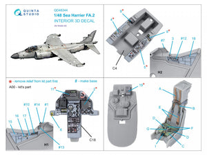 Quinta Studio QD48344 Sea Harrier FA.2 3D-Printed &amp;amp; coloured Interior on decal paper (Kinetic) 1/48 – imagen 8