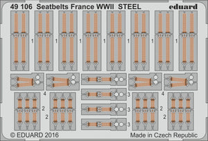 Eduard 49106 Seatbelts France WWII STEEL 1/48